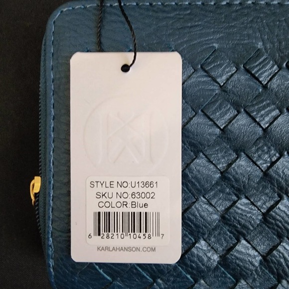 Karla Hanson RFID-Blocking Ellen Woven Phone Wallet in Blue - NWT - Picture 4 of 10